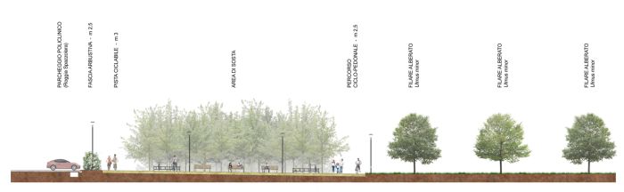 A section of the project of the new park Parco dei Conigli